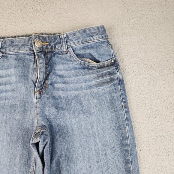 Tommy Hilfiger Jeans Womens 6R Blue Bootcut Whiskered Mid Rise Denim Pants 28x30 - Picture 7 of 9